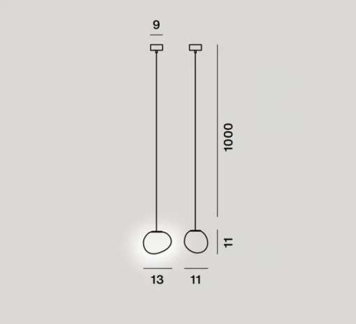 Suspension*Foscarini Suspension, Gregg Piccola, , câble de 10m, L13cm, H11cm - blanc