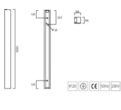 Suspension*Zero Suspension, Grid , , LED, 3000K, 1414 lm, L125cm, H9,6cm - aluminium