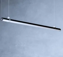 Suspension*Beneito Faure Suspension, Grip, , IP40, LED, 3000K, 3399 lm, Ø2,8cm, H141cm - noir, verre opal