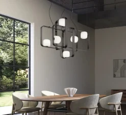 Suspension*Vistosi Suspension, Groove SP 4, , L130cm, H60cm - anthracite