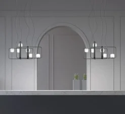 Suspension*Vistosi Suspension, Groove SP 4, , L130cm, H60cm - anthracite