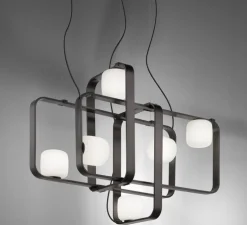 Suspension, Groove SP 4, anthracite, L130cm, H60cm - Vistosi