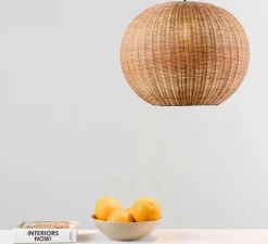 Suspension, Haka 300, noir, rotin, Ø30cm, H23cm - Faro