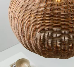 Suspension, Haka 530, noir, rotin, Ø53cm, H40cm - Faro