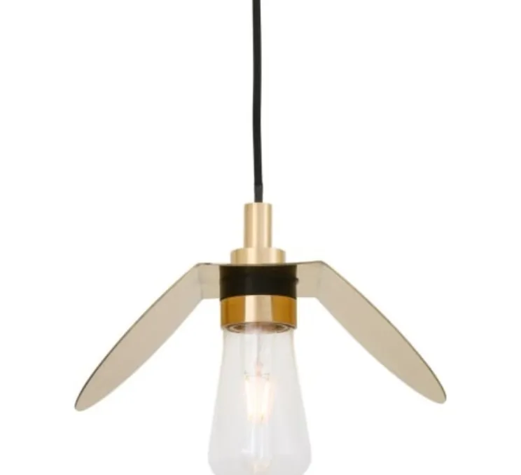 Suspension, Hali, laiton Poli, verre transparent, IP65, L28cm, H22- Mullan Lighting