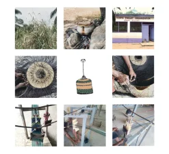 Suspension, Hatter + Lantern, naturel/gingembre, Ø44cm, H23cm - GOLDEN Editions