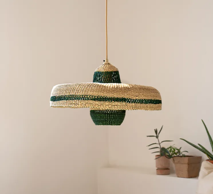 Suspension, Hatter + Lantern, naturel/herbe, Ø44cm, H23cm - GOLDEN Editions