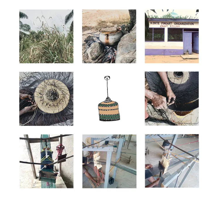 Suspension, Hatter + Lantern, naturel/herbe, Ø44cm, H23cm - GOLDEN Editions