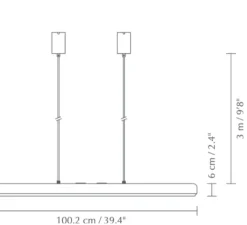 Suspension, hazel branch, noir, LED, dim, 2700K-6000k, 300lm-1150lm, L100cm, H6cm - Umage