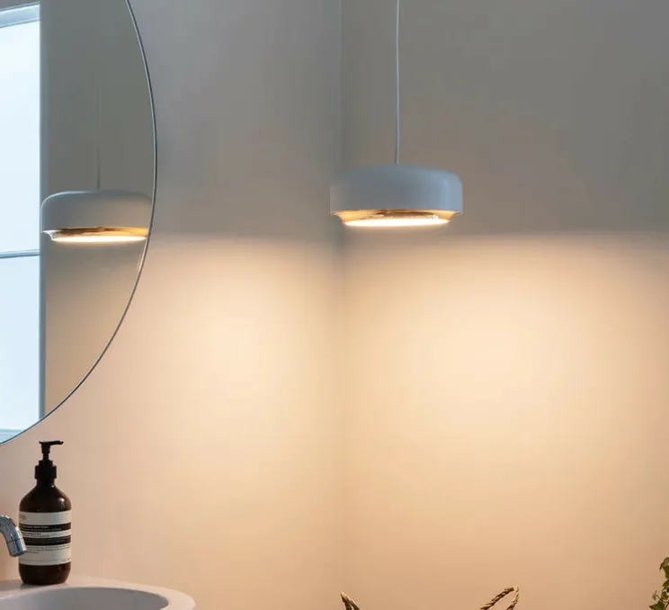 Suspension, hazel mini, blanc, LED, dim, 3000K, 600 lm, Ø22cm, H9,5cm - Umage