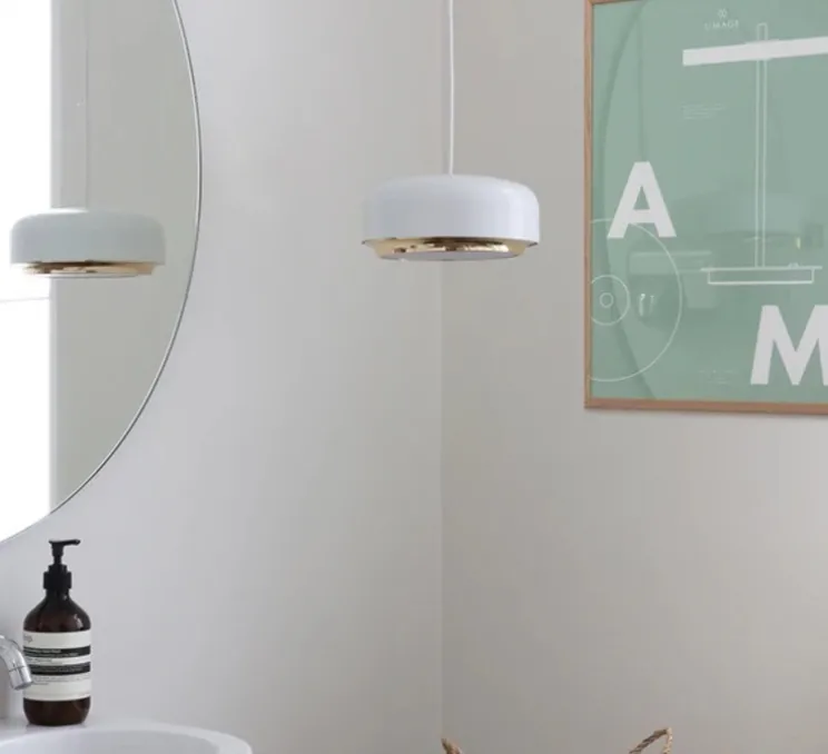 Suspension, hazel mini, blanc, LED, dim, 3000K, 600 lm, Ø22cm, H9,5cm - Umage