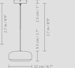 Suspension, hazel mini, noir, LED, dim, 3000K, 600 lm, Ø22cm, H9,5cm - Umage