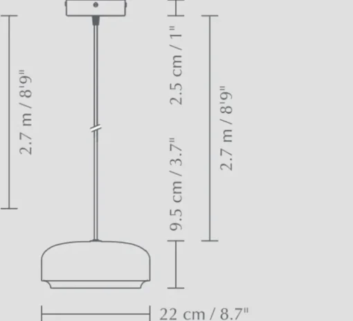 Suspension, hazel mini, noir, LED, dim, 3000K, 600 lm, Ø22cm, H9,5cm - Umage