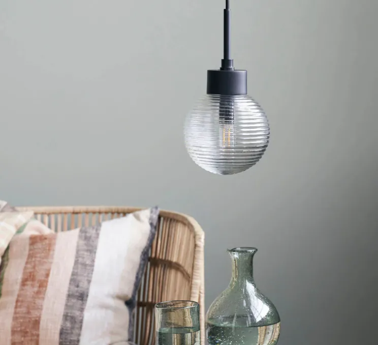 Suspension, HDGaia, transparent, noir, Ø30cm, H15cm - House Doctor