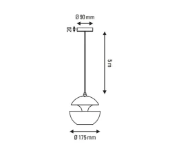 Suspension*DCW éditions Paris Suspension, Here Comes The Sun 175, blanc (intérieur cuivre), câble 5m, Ø17,5cm, H17,5cm - DCW blanc, cuivre