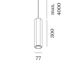 Suspension, Hexo 3.0 LED, noir, LED, dim, 2700K, 405 lm, Ø7,7cm, H30cm - Wever&Ducré