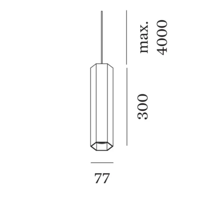 Suspension*Wever&Ducré Suspension, Hexo 3.0 PAR16, , Ø7,7cm, H30cm - bronze
