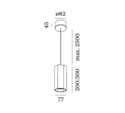 Suspension*Wever&Ducré Suspension, HEXO 3.0 PAR16, , H30cm - bronze