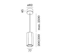 Suspension, HEXO 3.0 PAR16, cuivre, H30cm - Wever&Ducré