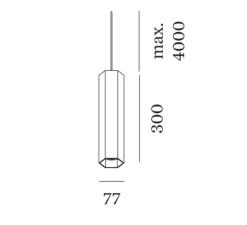 Suspension*Wever&Ducré Suspension, Hexo 3.0 PAR16, , Ø7,7cm, H30cm - noir