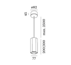 Suspension, HEXO 3.0 PAR16, or, Ø7,7cm, H30cm - Wever&Ducré