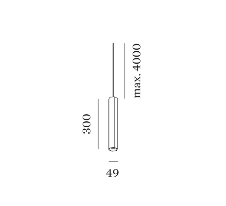 Suspension, Hexo Mini 3.0 PAR11, sans rosace, champagne, Ø4,9cm, H30cm - Wever&Ducré