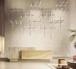 Suspension*Panzeri Suspension, Hilow, émission élevée, , LED, 2700K, 5045lm, L113cm, H7cm - titane