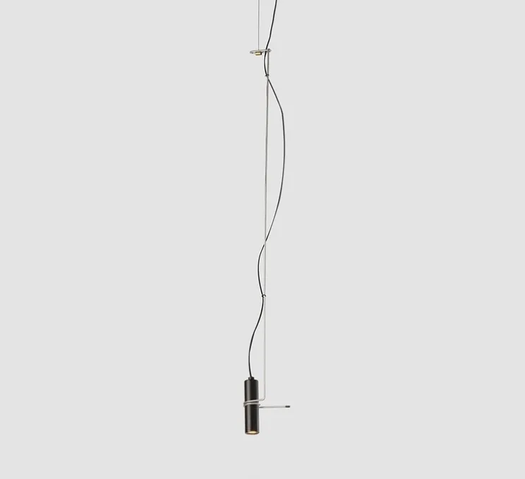 Suspension, Hold C, noir, LED, 2700K, 420 lm, Ø9cm, H82cm - Luxcambra