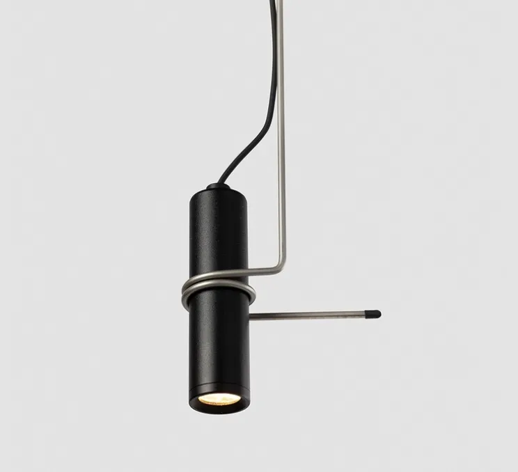 Suspension, Hold C, noir, LED, 2700K, 420 lm, Ø9cm, H82cm - Luxcambra
