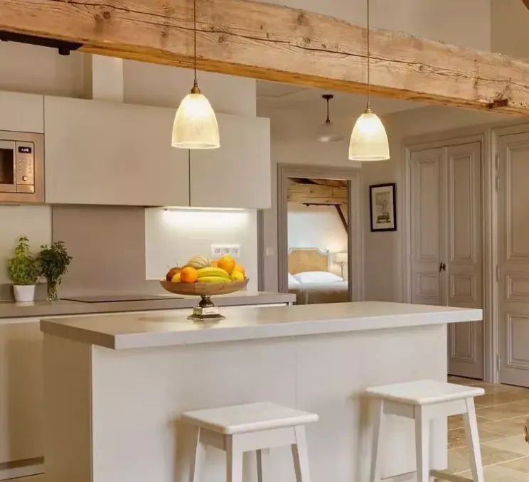 Suspension, Holophane, transparent, laiton antique, Ø20cm, H30cm - Mullan Lighting