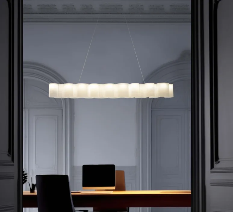 Suspension*Stilnovo Suspension, Honey, , LED, dim, 2700K, 3523 lm, L139cm, H15cm - blanc
