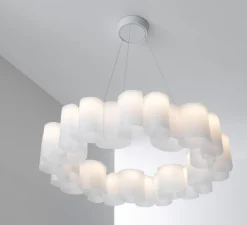 Suspension*Stilnovo Suspension, Honey, , LED, dim, 2700K, 5379 lm, Ø86cm, H15cm - blanc