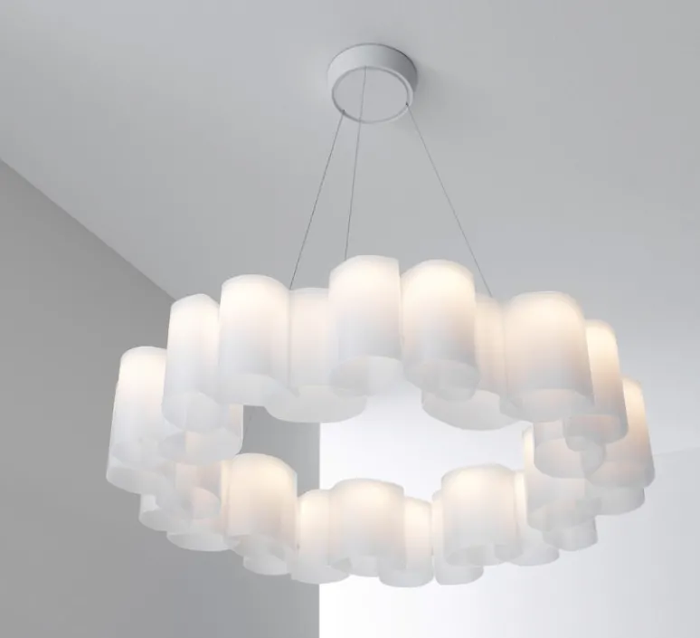 Suspension*Stilnovo Suspension, Honey, , LED, dim, 2700K, 7415 lm, Ø110cm, H15cm - blanc