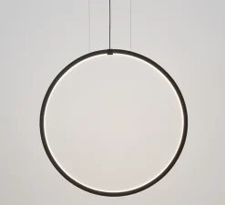 Suspension, Hoop Vertical, Led intérieur, noir, LED, 2700K, 3000 lm, Ø70cm, H4cm - ONOK