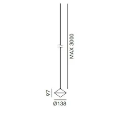 Suspension, Horizon, sans rosace, bronze, LED, dim, 2700K, 750 lm, Ø13,8cm, H9,7cm - Il Fanale