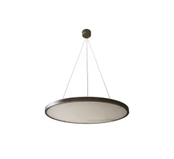 Suspension, Hublot 700 , bronze, albâtre veines marron, IP20 dimmable, LED, 2700K, 945lm, L70cm, H70cm - Entrelacs