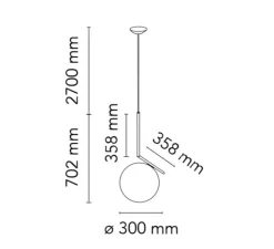 Suspension*Flos Suspension, IC Light S2 10 Anniversary, , Ø30cm, H35,8cm - 24K or