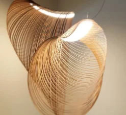 Suspension, Illan 80, dimmable coupure de phase, bouleau, LED, 2700K, Ø80cm, H80cm - Luceplan