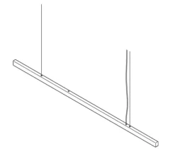 Suspension, I-Model Cord, acier bleui, LED, dim, 2700K, 2840 lm, L200cm, H5,3cm - Anour