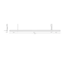 Suspension*Anour Suspension, I-Model Cord, , LED, dim, 2700K, 4260 lm, L300cm, H5,3cm - laiton poli