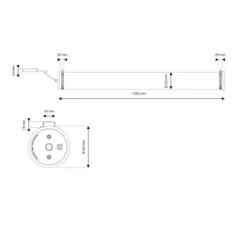 Suspension*DCW éditions Paris Suspension, In the tube 120-1300 horizontal, , Ø14cm, P132cm - Dcw editions dorée, maille argentée