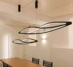 suspension, IN THE WIND, blanc & noir, LED, 3000K, 2850lm L188cm, H19cm - Nemo Lighting