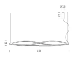 suspension, IN THE WIND, blanc & noir, LED, 3000K, 2850lm L188cm, H19cm - Nemo Lighting