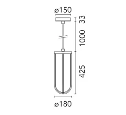 Suspension*Flos Suspension, In Vitro, , IP66, LED, 2700K, 799 lm, Ø18cm, H42,5cm - vert forêt