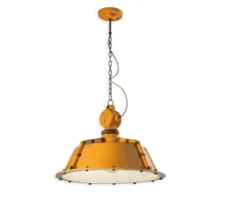 Suspension*Ferroluce Suspension, Industrial C1720, , Ø52cm, H36cm - jaune vintage