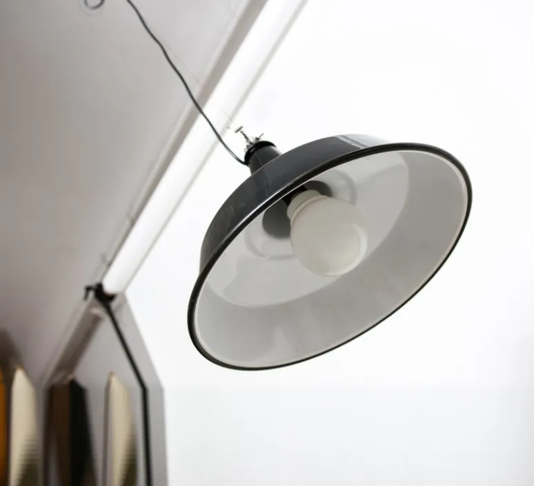 Suspension*Fontana Arte Suspension industrielle, Huna, , Ø40cm - FontanaArte noir