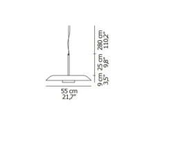 Suspension*Oluce Suspension, Iride 878, , LED, 2700K, 1330 lm, Ø55cm, H9cm - noir