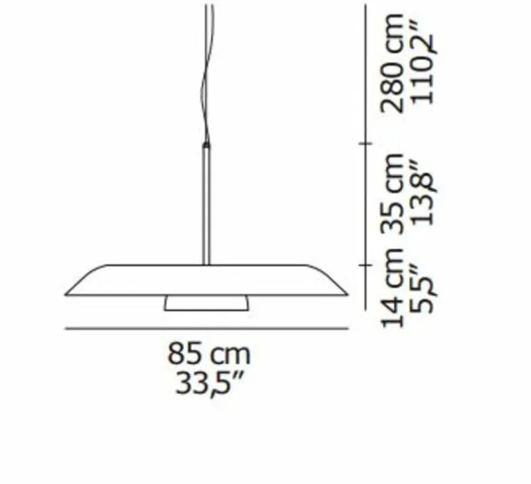 Suspension, Iride 879, noir, LED, 2700K, 3000 lm, Ø85cm, H14cm - Oluce