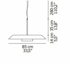 Suspension*Oluce Suspension, Iride 879, , LED, 2700K, 3000 lm, Ø85cm, H14cm - rouge