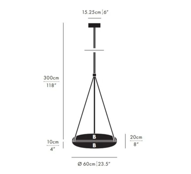 Suspension*A-N-D Suspension, Iris 60, B/B, , LED, dim, 230V, 2700k, Ø60cm, H20cm - noir mat